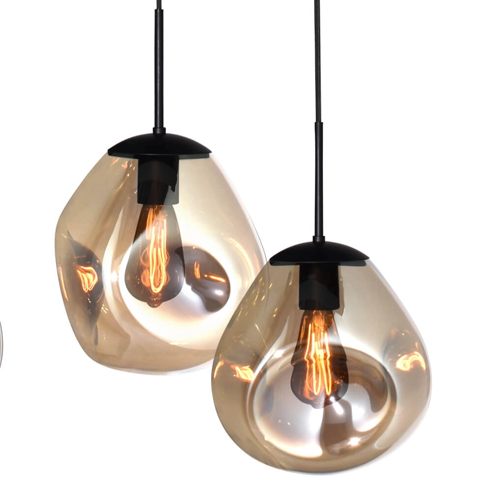 Hanging lamp Lava 6x gold glass Ø 24cm Masterlight 8718121286211