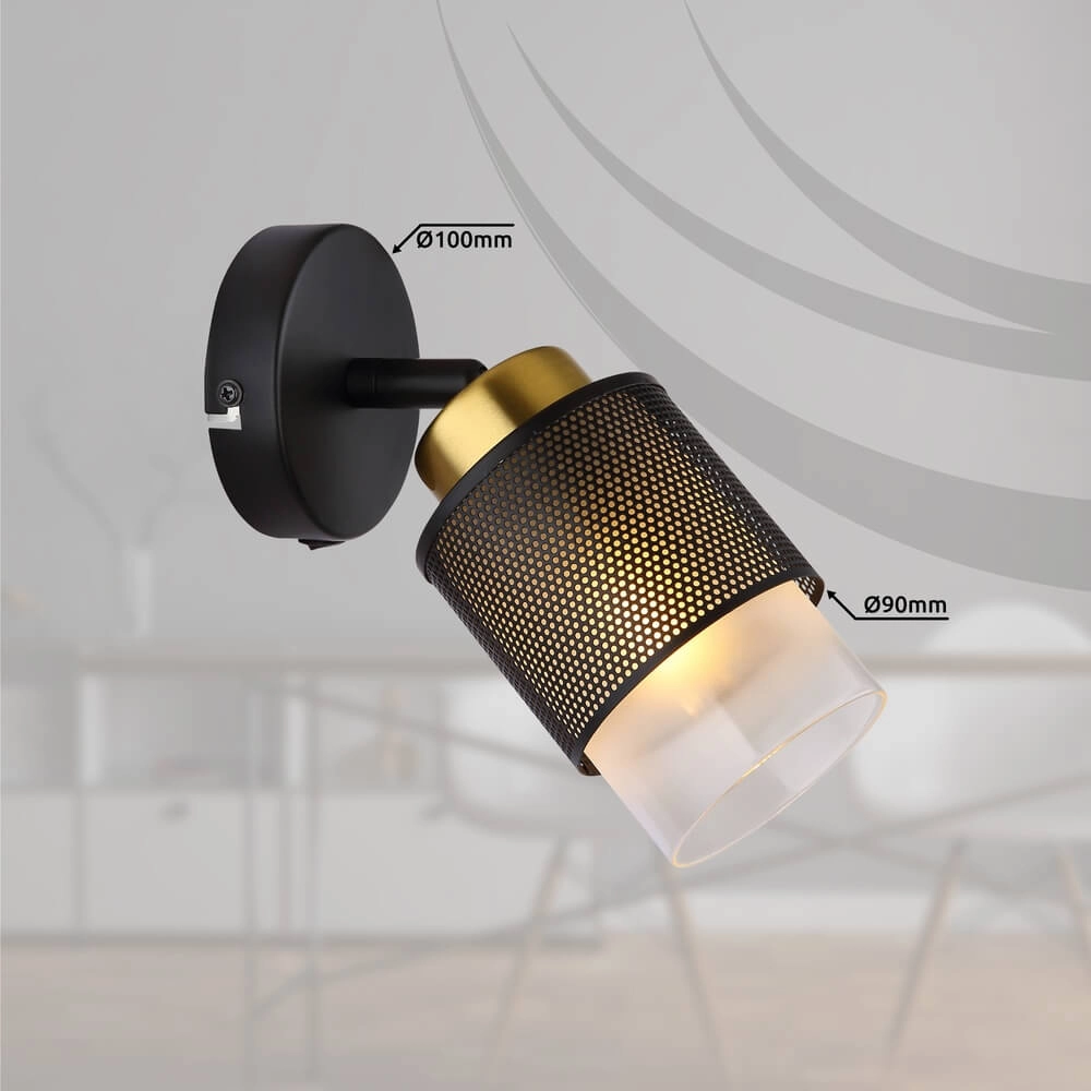 Wall lamp Olga black with mesh Globo 9007371446490