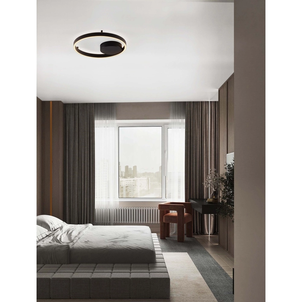Ceiling lamp Hedra round Ø 40cm black Lyora 5212017448866