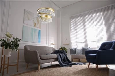 Pendant lamp Jewel 2-ring gold with crystal Searchlight 5053423185385