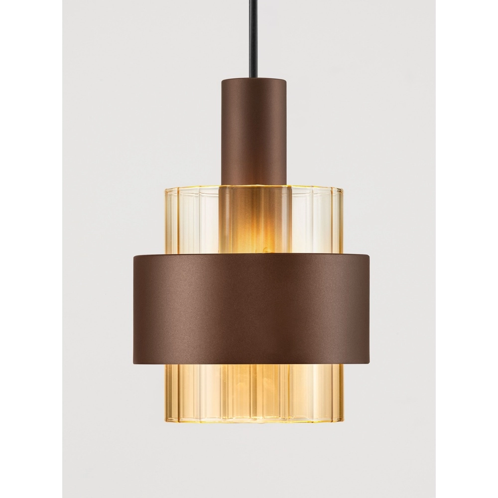 Modern pendant lamp Serena coffee brown Ø 18.5cm Lyora 5212063501133