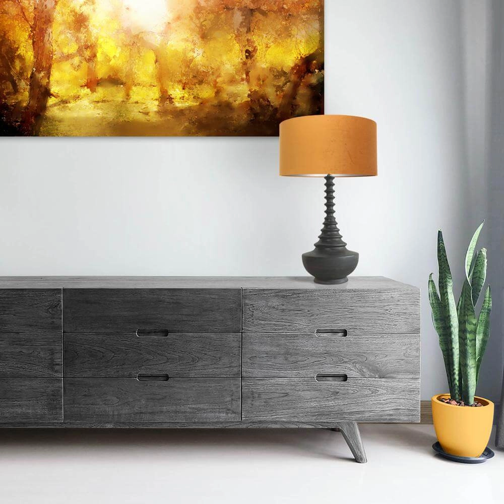 Unique table lamp Bois with golden hood Steinhauer 8712746172584