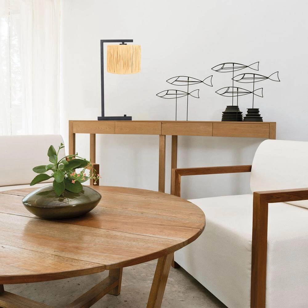 Table lamp Stang with dimmer and straw-colored shade Steinhauer 8712746172157
