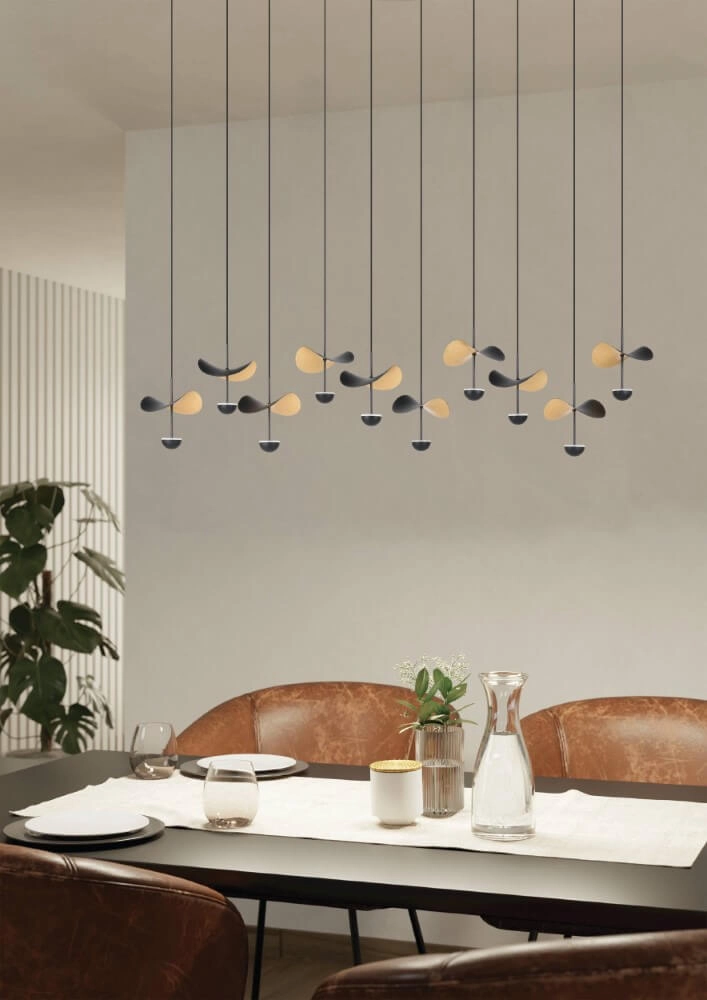Oval hanging lamp Dracera black with gold Stars of Light 9008606270569
