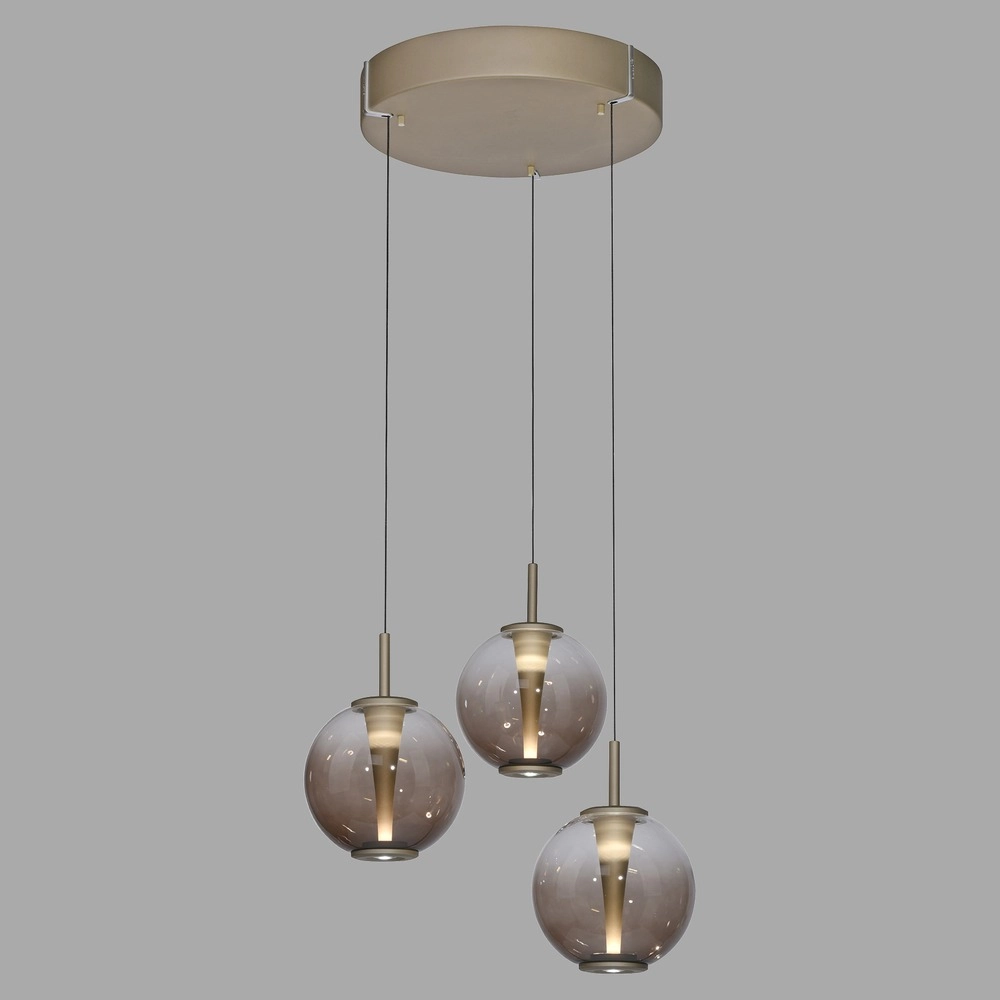 Vide pendant lamp Pure E-Infinty Bronce with amber glass