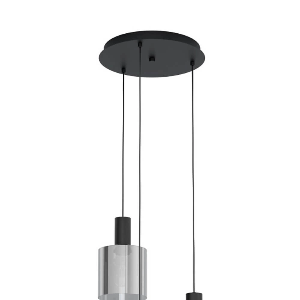 3-light pendant lamp Gorosiba with smoke glass Eglo 9002759987541