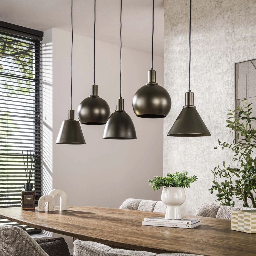 Dining table pendant lamp Metallo 5L - Sienna brown - E27 Lyora 8716803512337