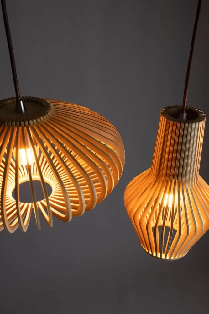 Wooden pendant lamp Tess Ø 20cm ETH 8720195305354