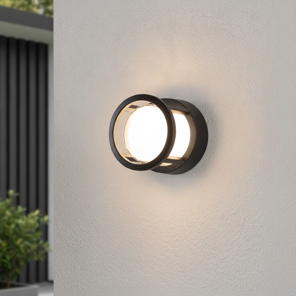 Design wall lamp Agosto round anthracite