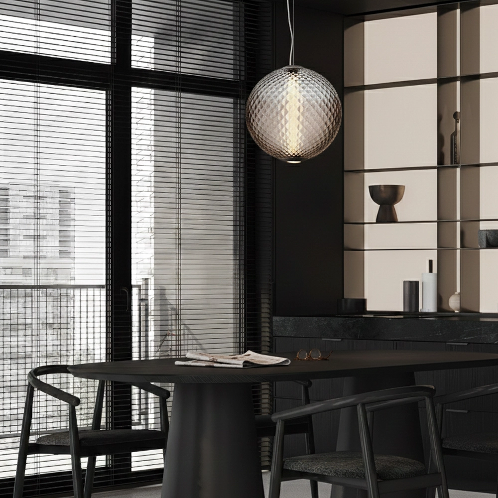 Pendant lamp Aora Convex brown glass