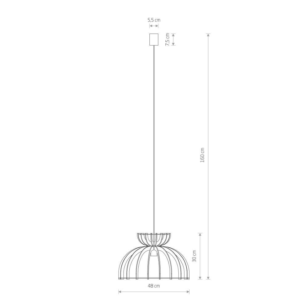 Wooden hanging lamp Kymi Ø 48cm - wood brown Lyora 5903139105729
