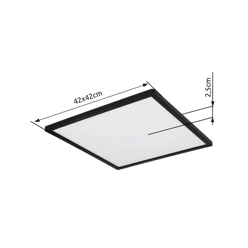 Ceiling light Sapana Square 42cm Black Globo 9007371429738