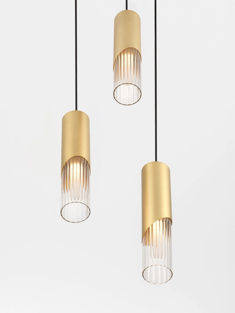 Design pendant lamp Modesto Ø 25cm gold 3-lights Lyora 5212063501447