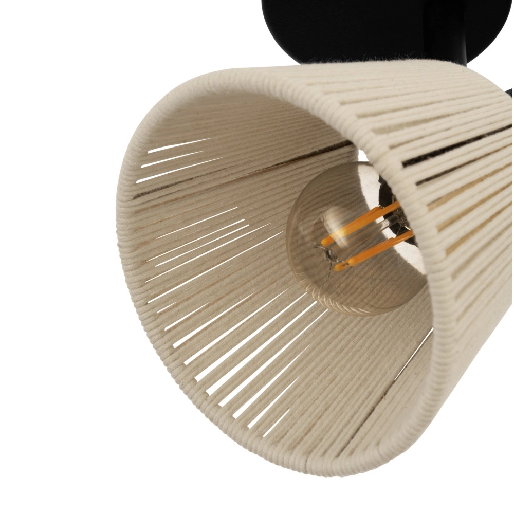 Wall light Seagard black with rattan Eglo 9008606359820