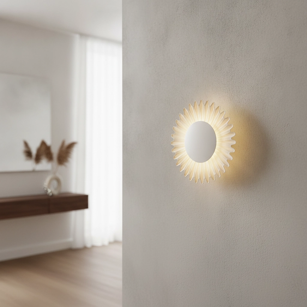 Wall lamp Petel cream with white glass
