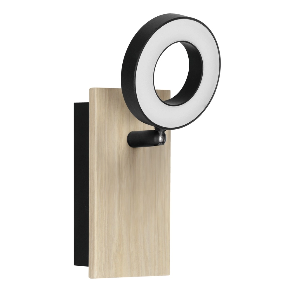 Led wall lamp Rielves with wood