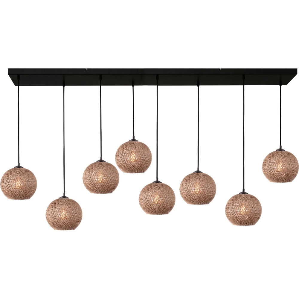 8-light pendant lamp Corda rattan Ø 20cm