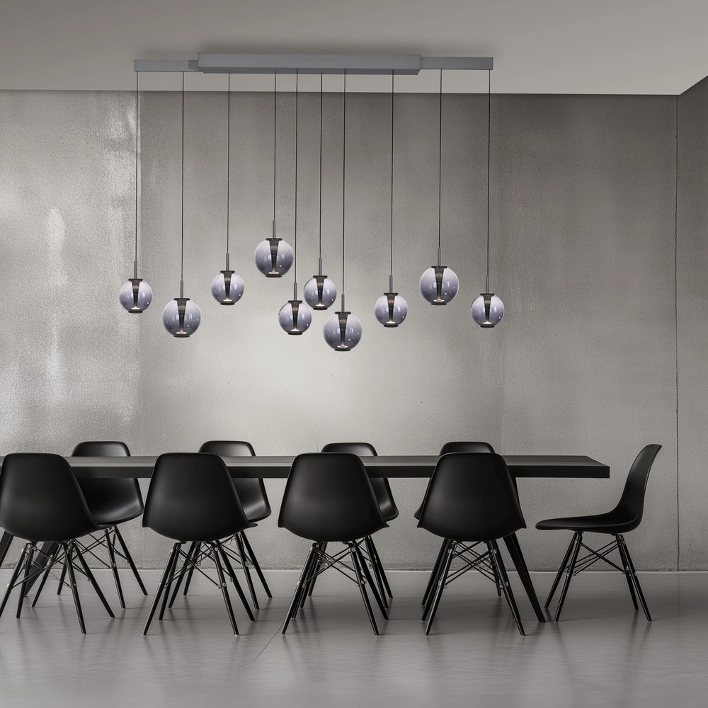 Pendant lamp Pure E-Infinty Mystic Grey with smoke glass Paul Neuhaus 4012248397862