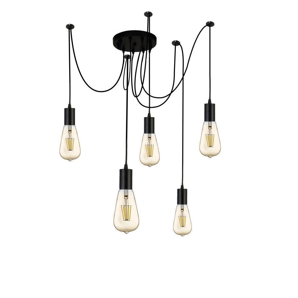 5-light pendant Squiggle Spider