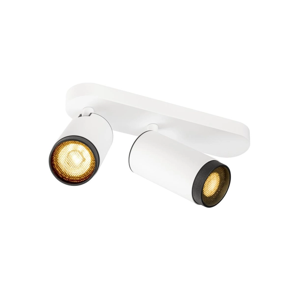 Surface-mounted spot Grip! L 2-light white with black ring