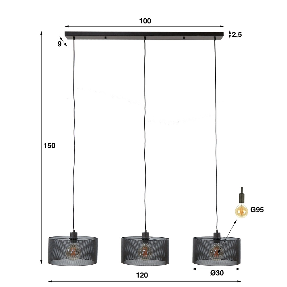 3L Mesh Pendant Light Mesh E27 - Ø 30cm Lyora 8716803512214