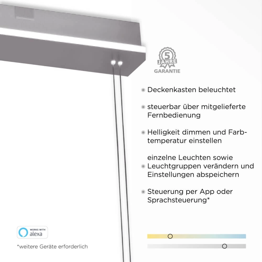 4-light pendant lamp Q-Etienne metal straight Paul Neuhaus 4012248350461