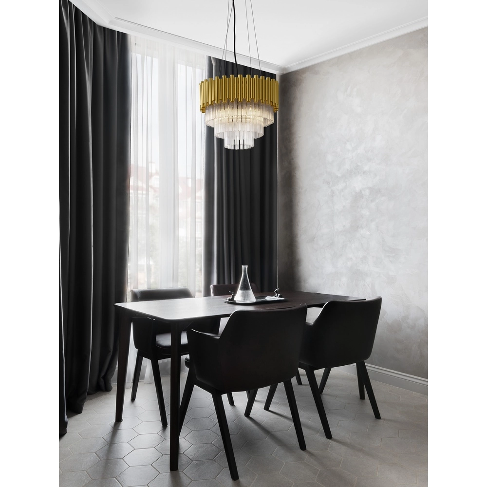 Pendant lamp Magnolia gold with crystal Ø 39cm Lyora 5212017435019