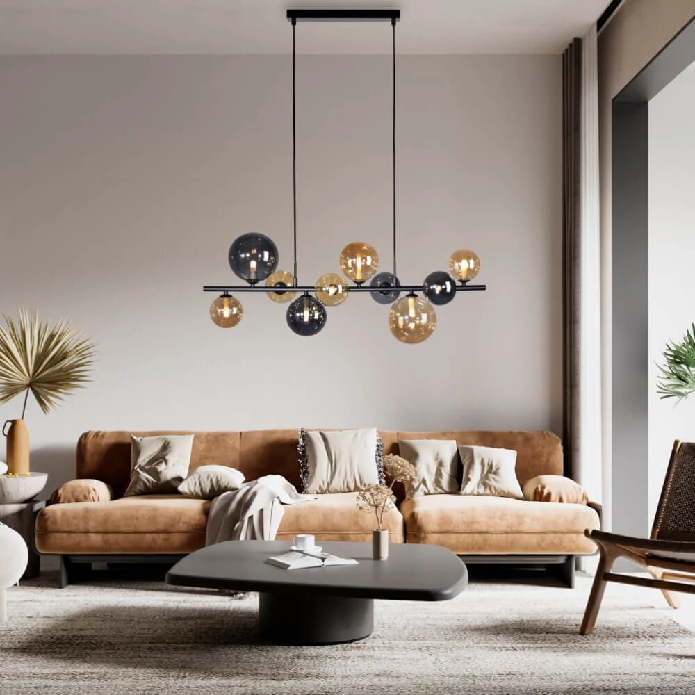 Black pendant lamp Popsicle Design 10-light Paul Neuhaus 4012248375495