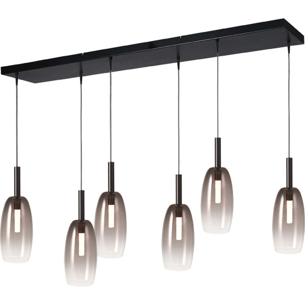 6L pendant lamp Ø11,5cm Lido Olive with smoke-fading glass