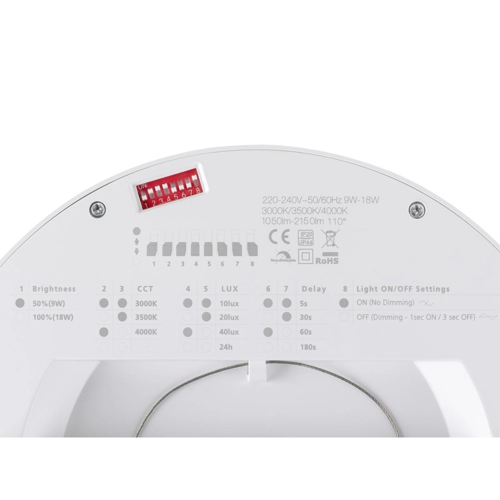 Ceiling light Vario Ø 22.7cm white with sensor SLV 4024163316255