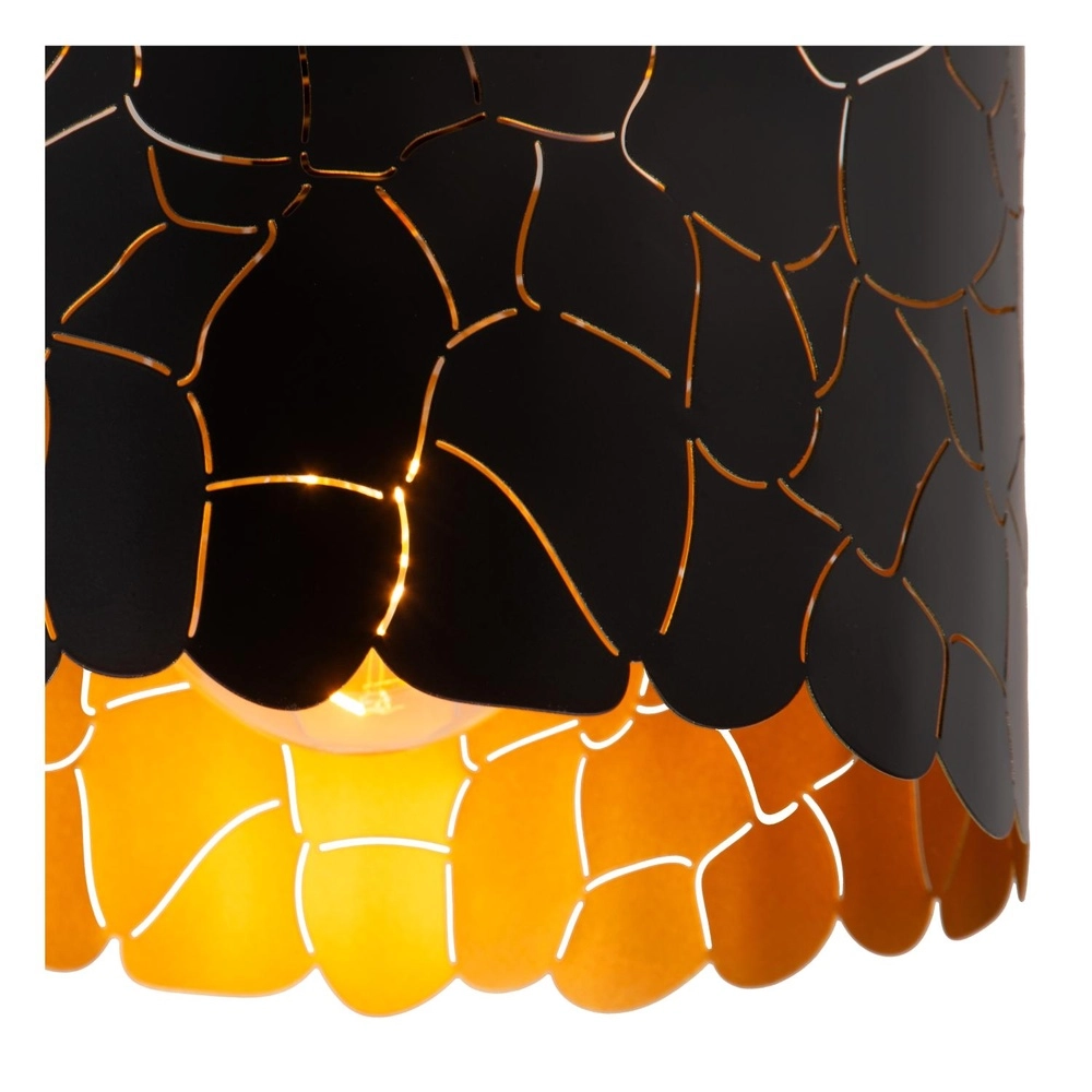 Ceiling lamp Almelo black with gold inside Ø 25.5cm Lucide 5411212211859