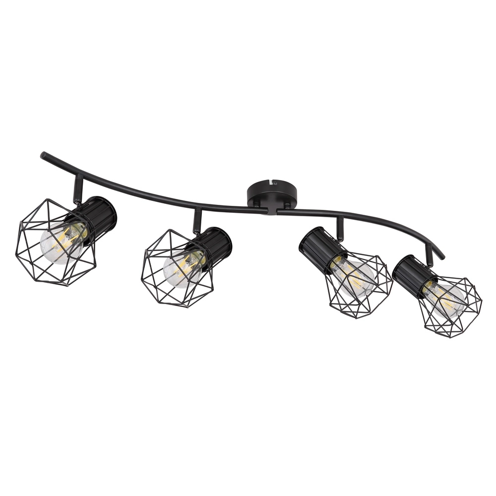 Ceiling lamp Priska 4-light black Globo 9007371406173
