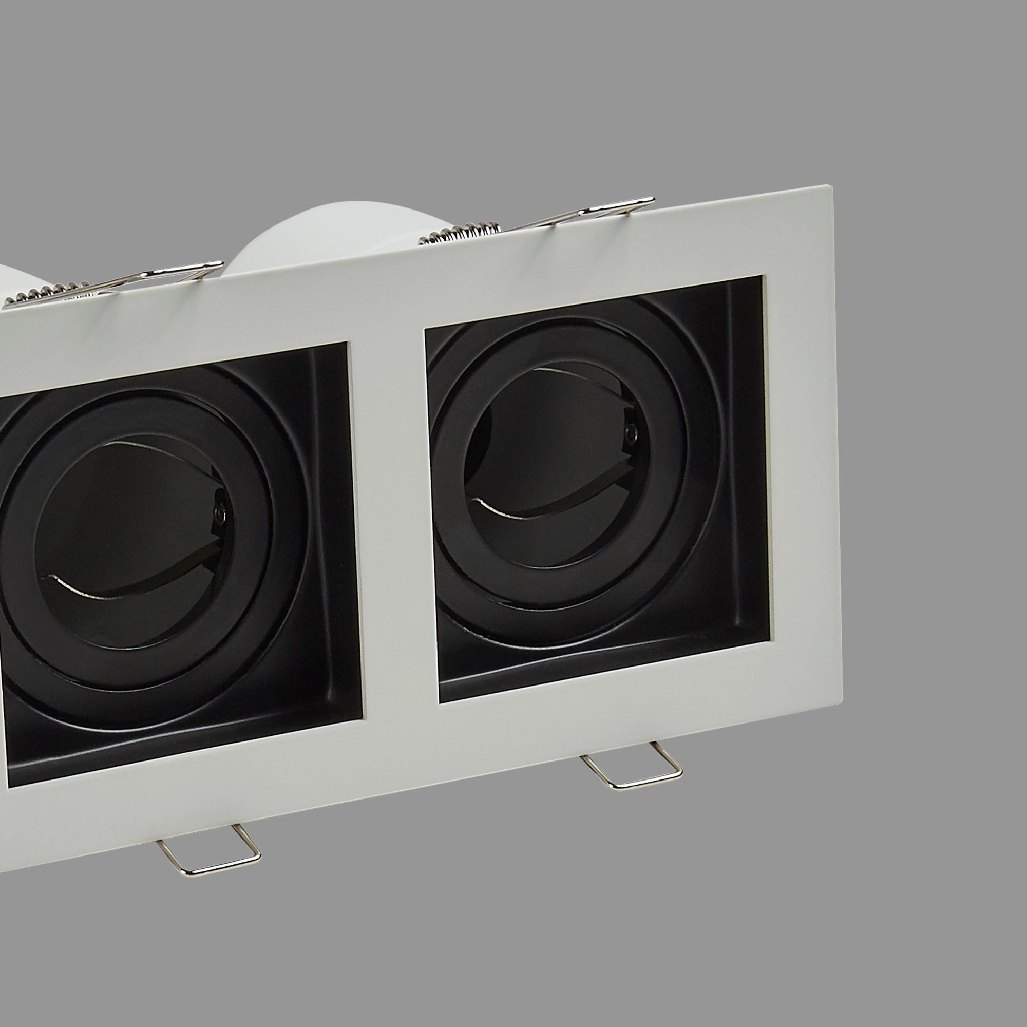 Rectangular recessed spotlight Grid 2-light black/white Lyora 5053423307169