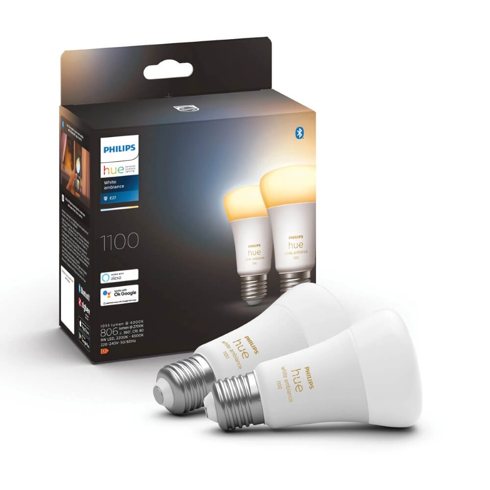 Hue - E27 - 11W - White Ambiance set of 2 Philips 8719514291256