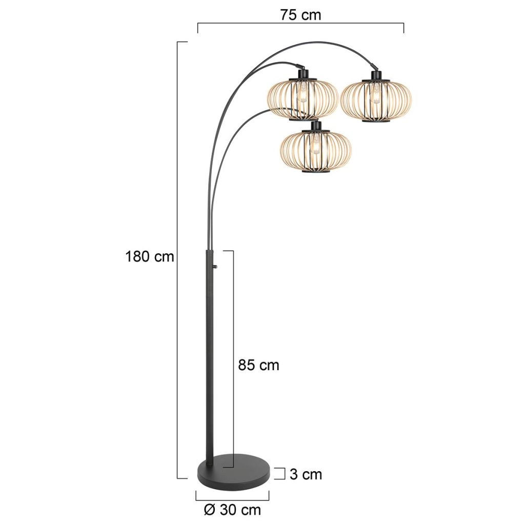 Floor lamp Sparkled Light with bamboo caps Steinhauer 8712746182897