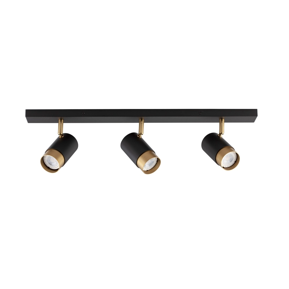 Ceiling spotlight Pogno 3-light black with gold straight Lyora 5212017430854