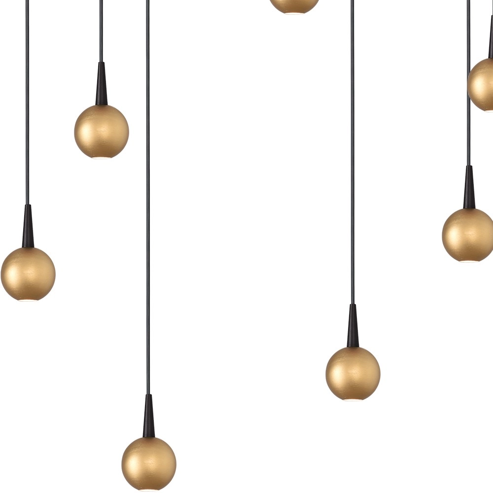 7-light pendant lamp Talana black with gold Ø 50cm DTW Masterlight 8718121352190
