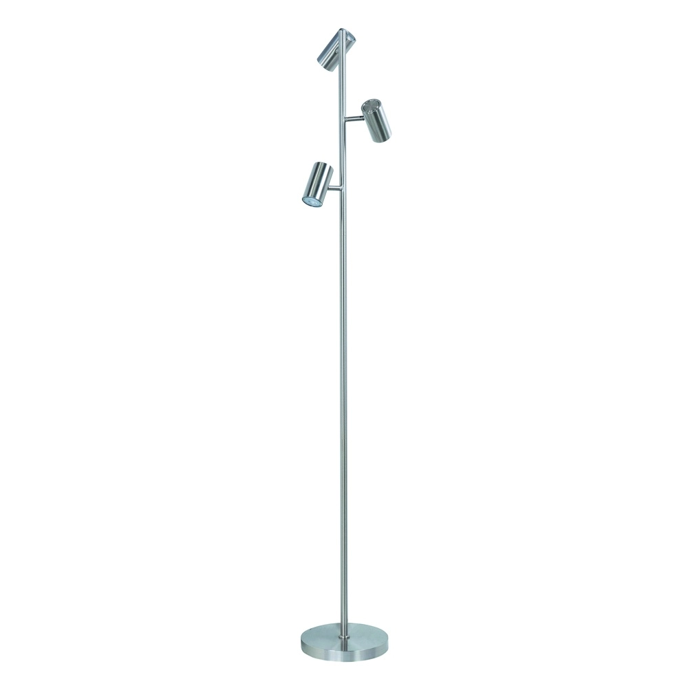 Floor lamp Burgos 3-light nickel