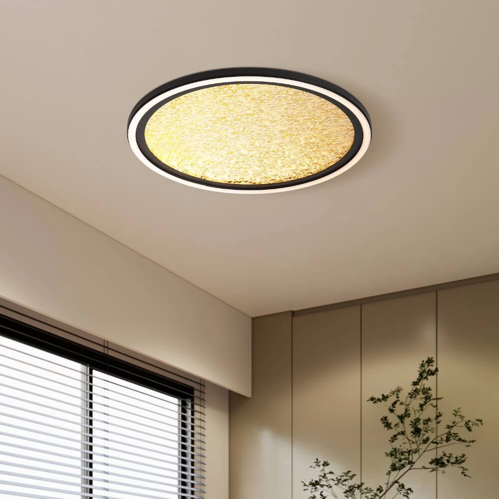 Design ceiling lamp Luna Ø 40cm black with gold Searchlight 5053423273815