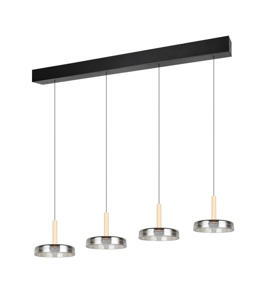 4-light LED pendant light Celeste smoke glass Trio 4017807616903