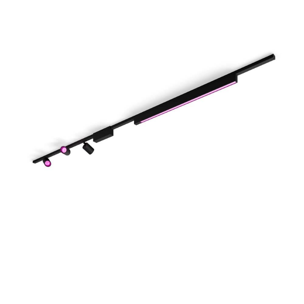 Hue Perifo - White and color set of 3 spots and bar black Philips 8719514407800