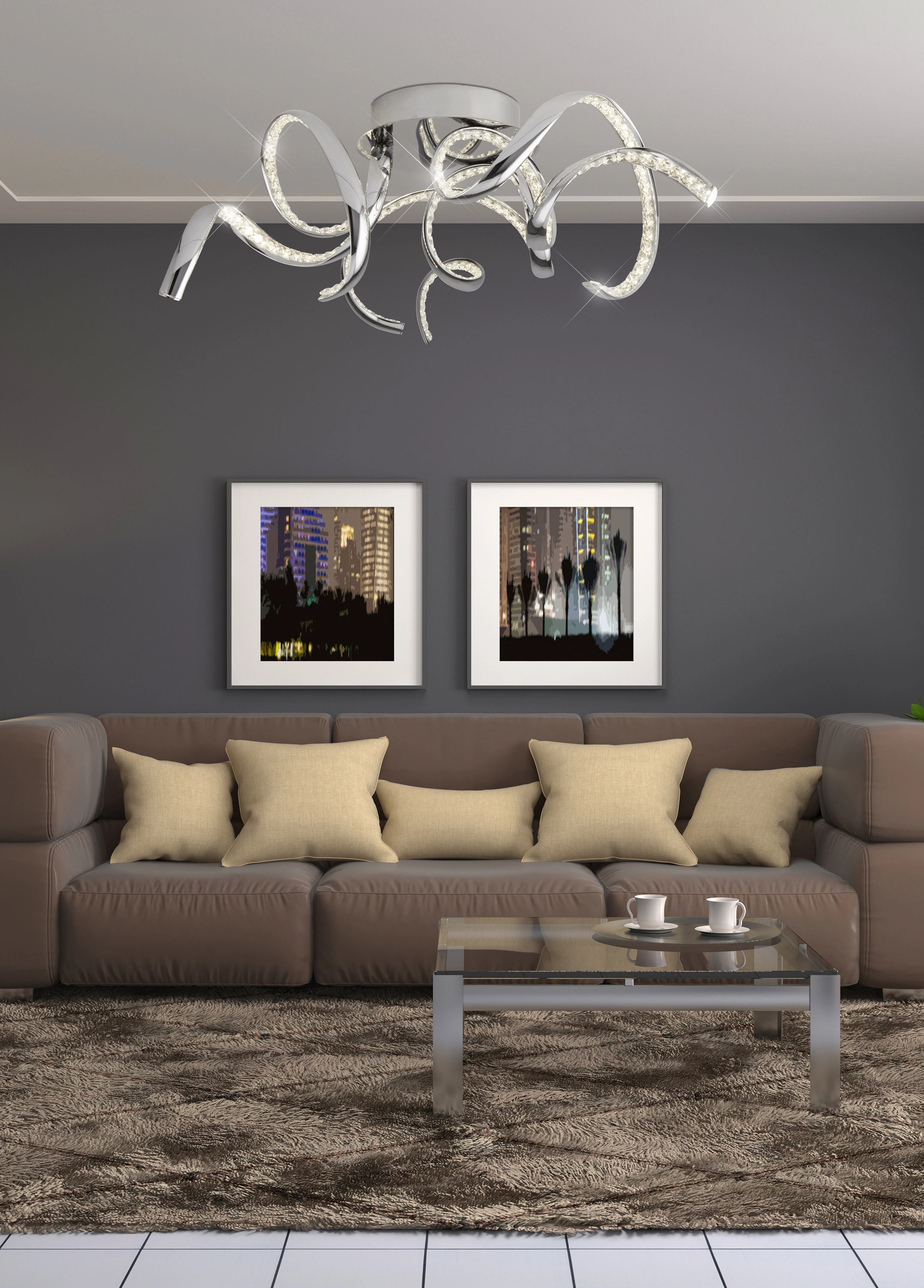 Design ceiling lamp Twirls Searchlight 5053423094892