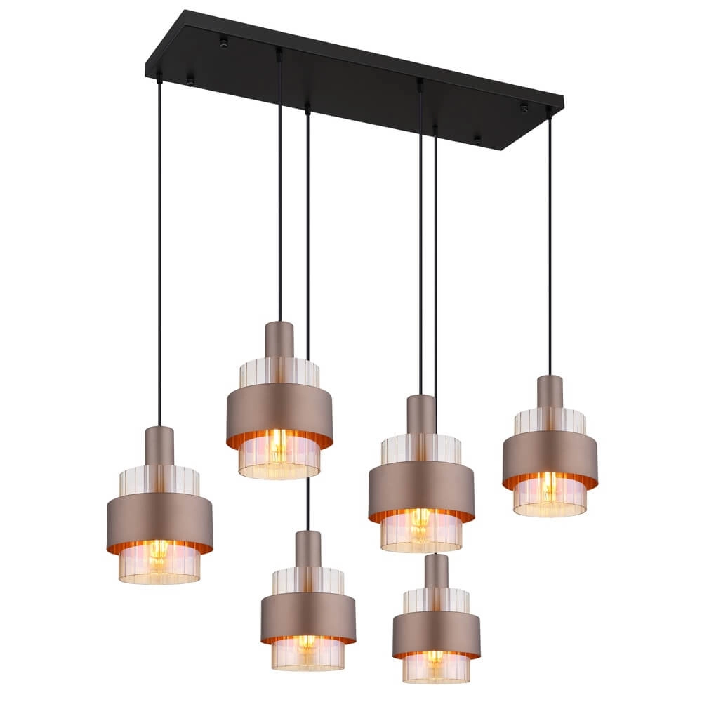 Pendant lamp Milley bronze 6-lights