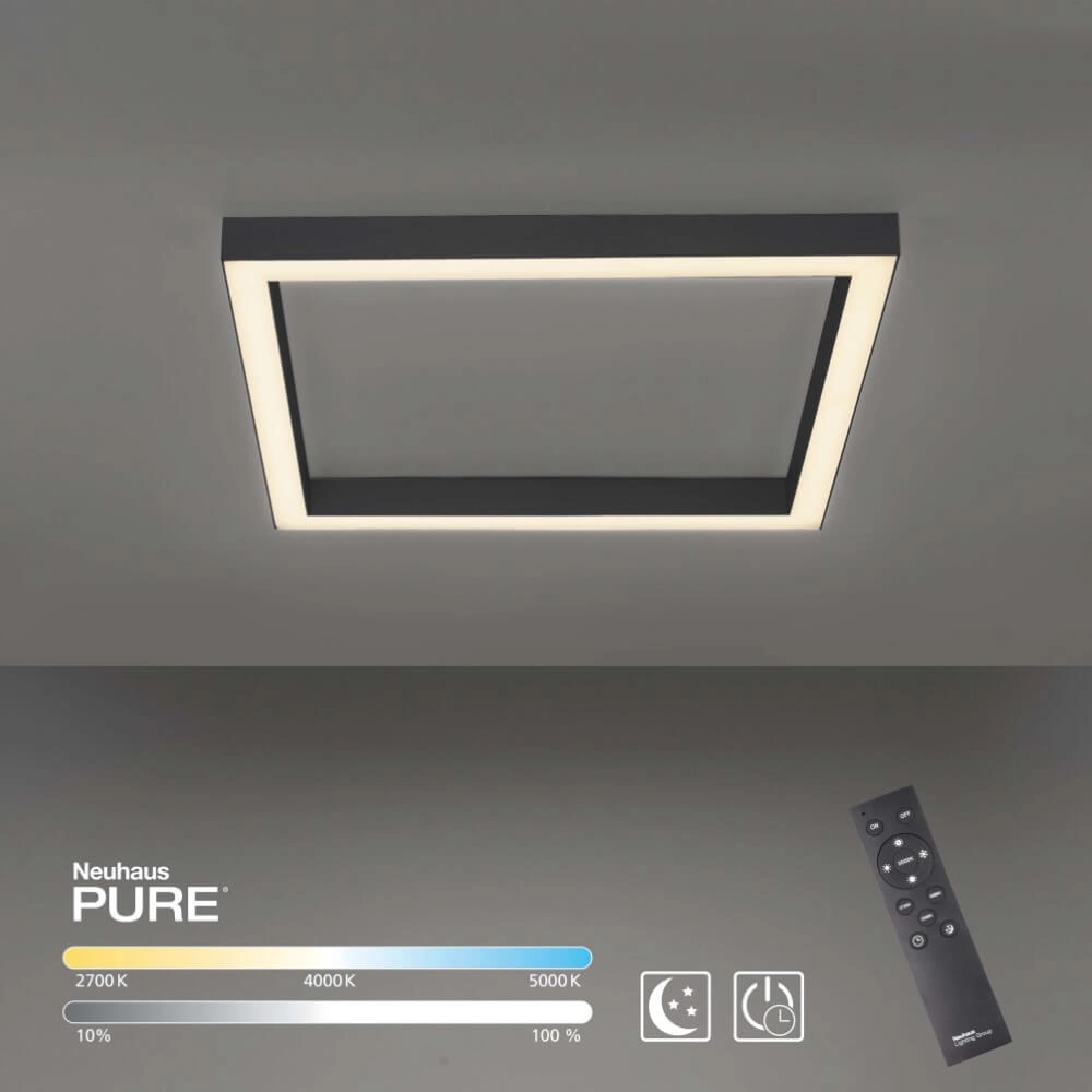 Square ceiling lamp Pure Lines Square anthracite Paul Neuhaus 4012248357927