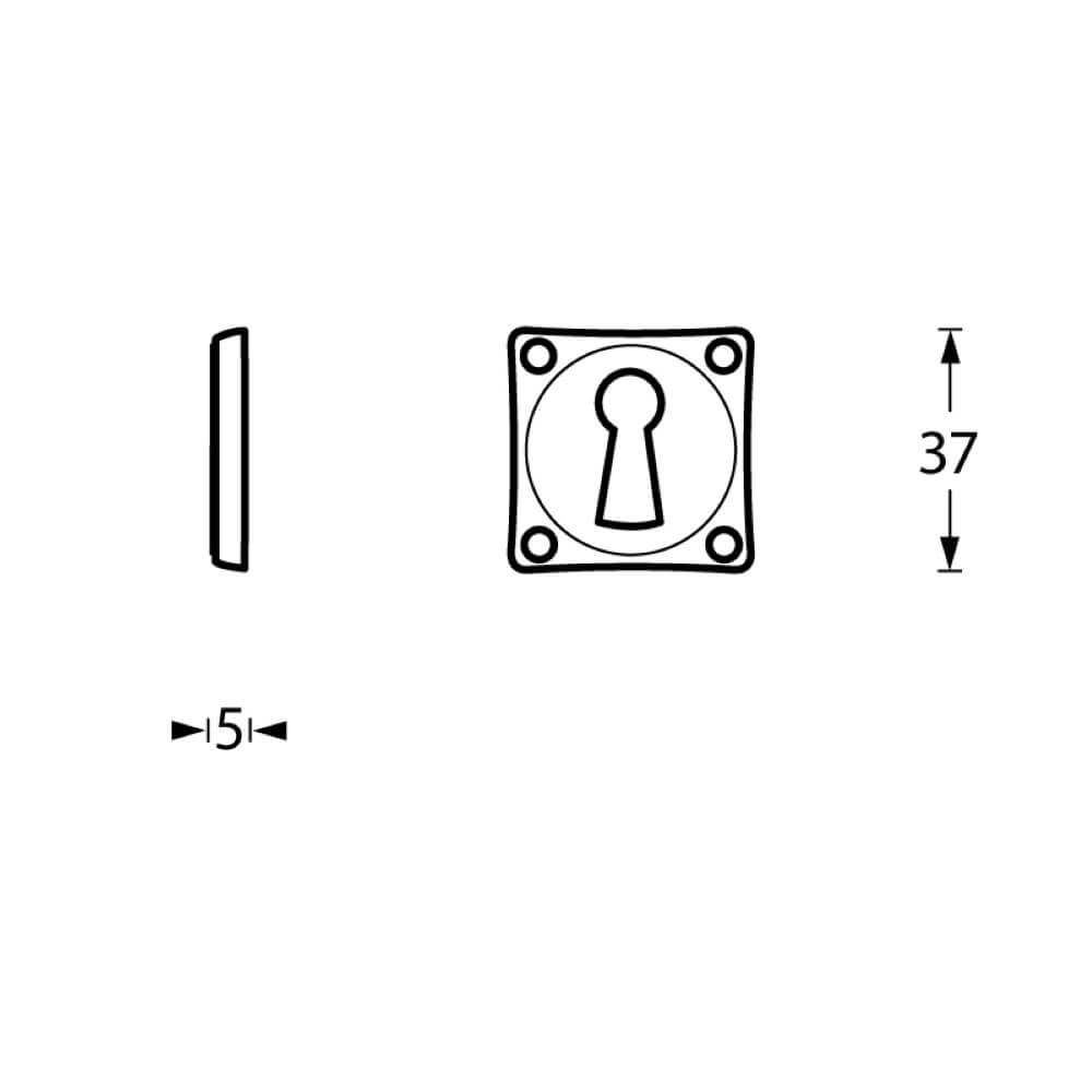 Key rosette Basic nickel Intersteel 8714186420317