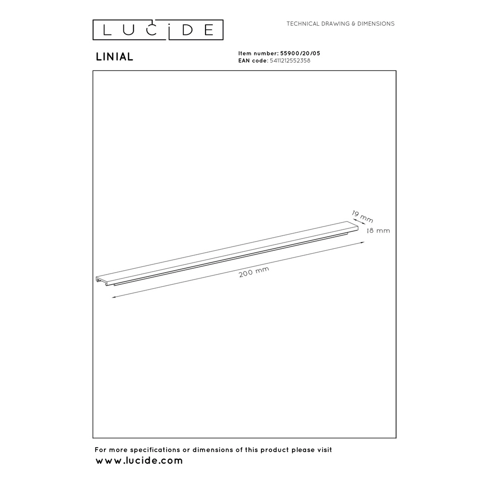 Rail afdekking 1-fase Linial 20cm champagne Premium by Lucide 5411212552358