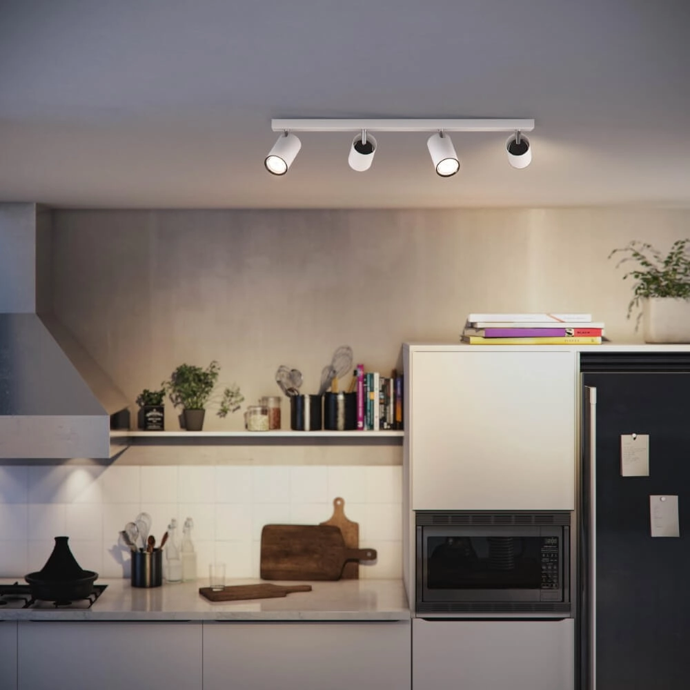 White ceiling spotlight Kosipo 4-light Philips 8719514435278