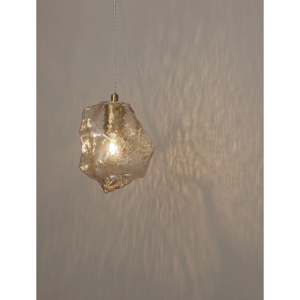 Pendant lamp Odelle Gold with amber glass Lyora 5212017434388