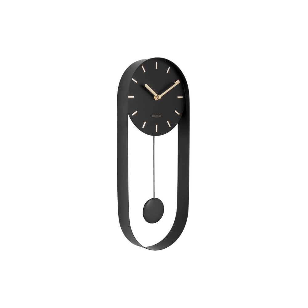 Wall Clock Pendulum Charm black - Ø 20 x 50cm Karlsson 8714302657337