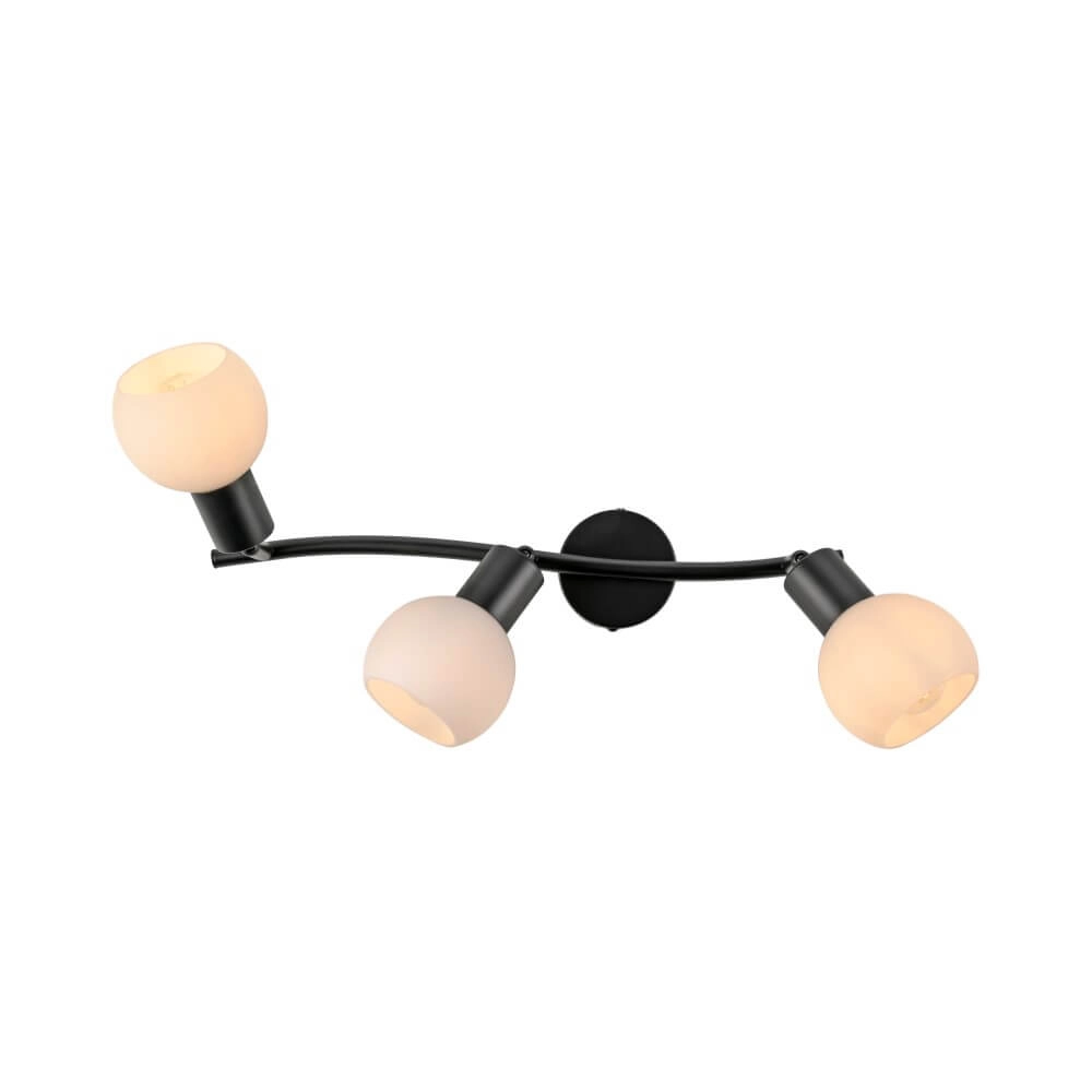 Black ceiling lamp Loki 3-light Just Light 4043689000776